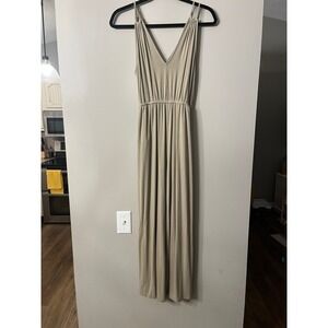 Old Navy Womens Sleeveless V-Neck Wide Leg Jumpsuit Tan Beige Small